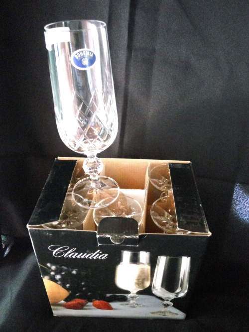 Bohemian Crystal Champagne Flutes